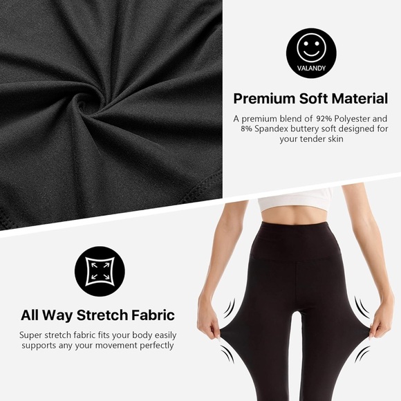 Women's Black High-Waisted Leggings 1 pair - Picture 4 of 6